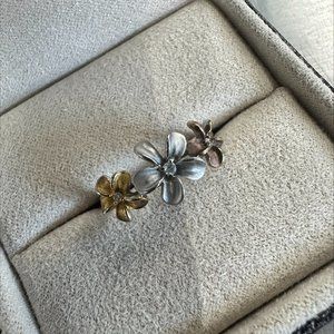 925 Sterling Silver Hawaiian Hibiscus Plumeria Ring
